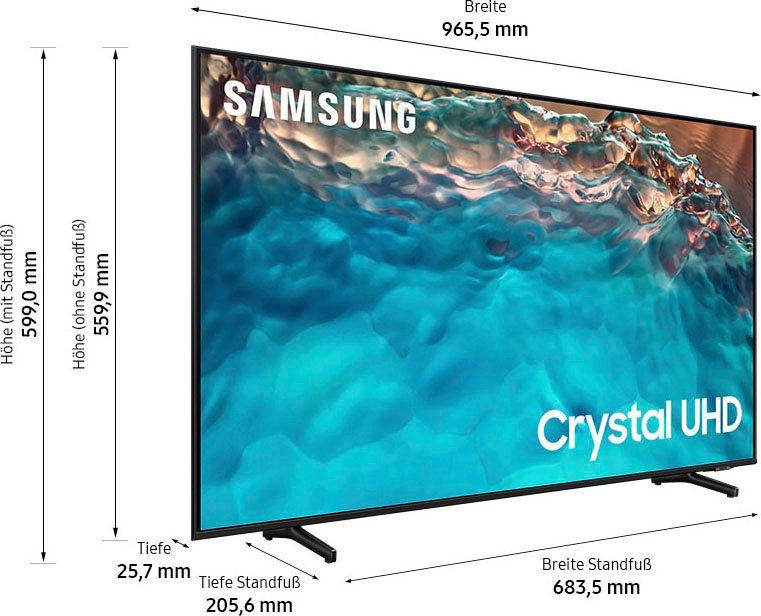 Samsung GU43BU8079U LED-Fernseher (108 cm/43 Zoll, 4K Ultra HD, Smart-TV, Crystal Prozessor 4K,HDR,Motion Xcelerator)
