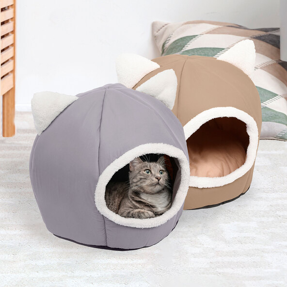 Katzenhöhle mit Ohren, beige