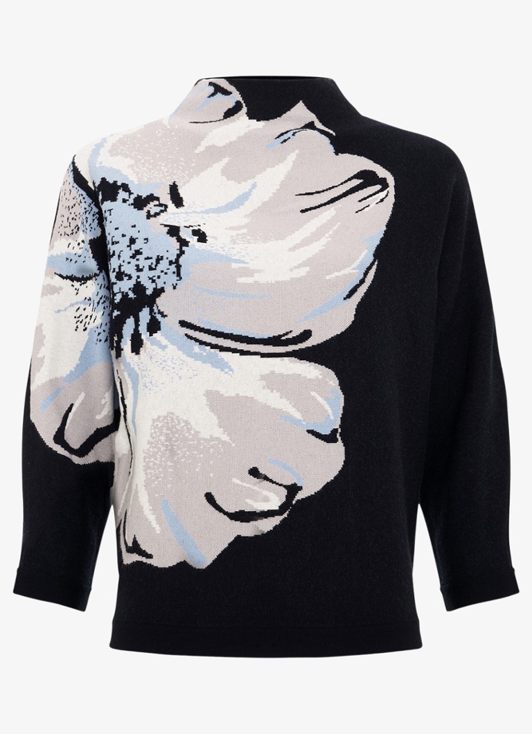 Pulover Phase Eight Bessie cu imprimeu floral și tricot fin