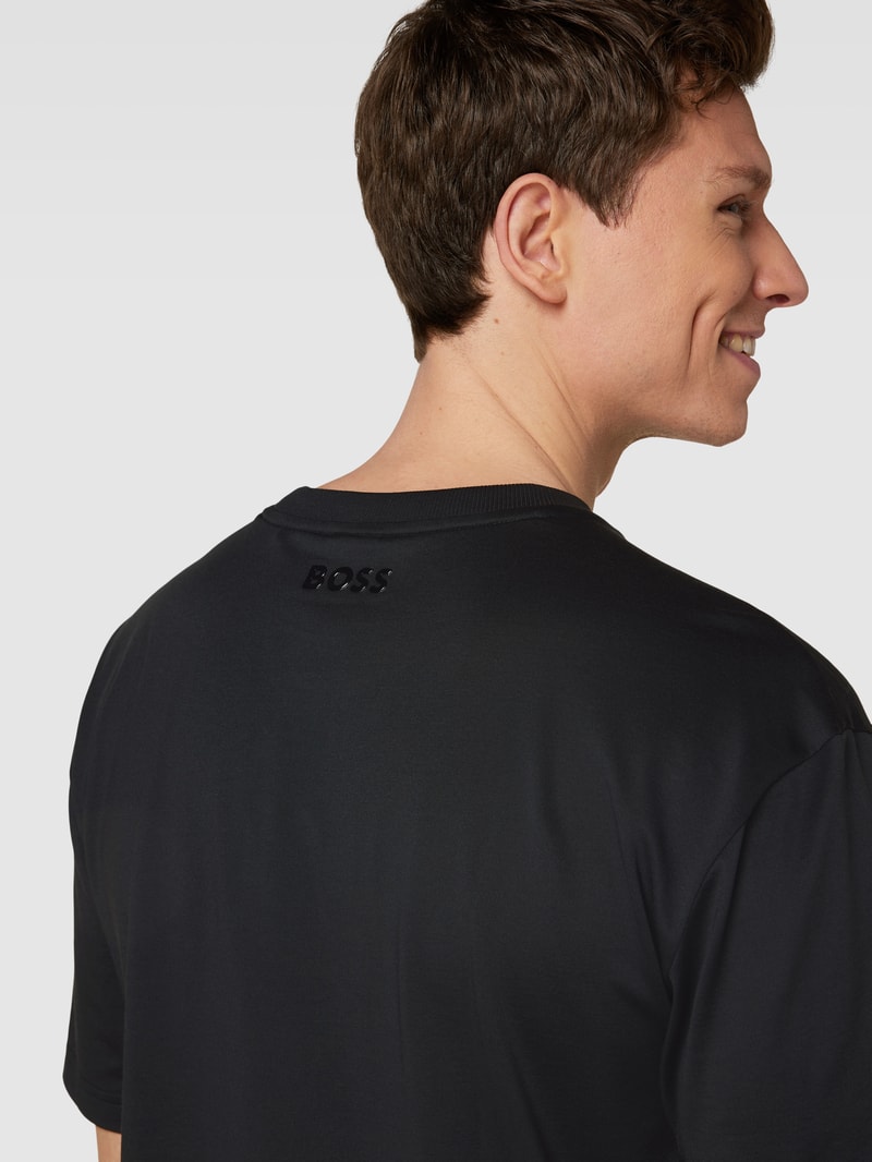 T-Shirt mit Label-Print in schwarz