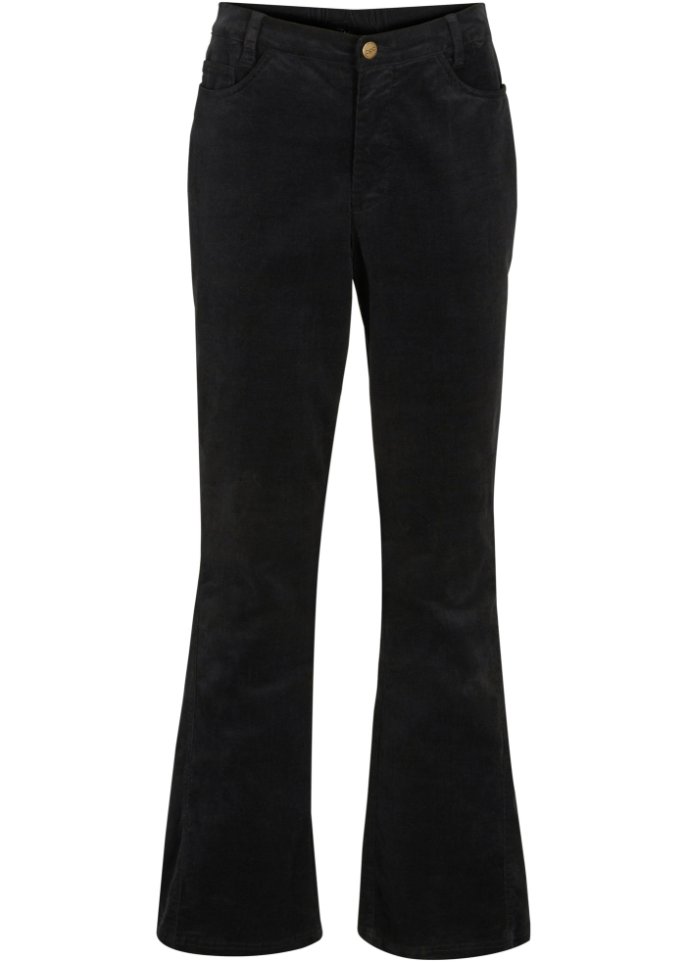 Stretch-Cord-Schlaghose mit High-Waist-Bequembund