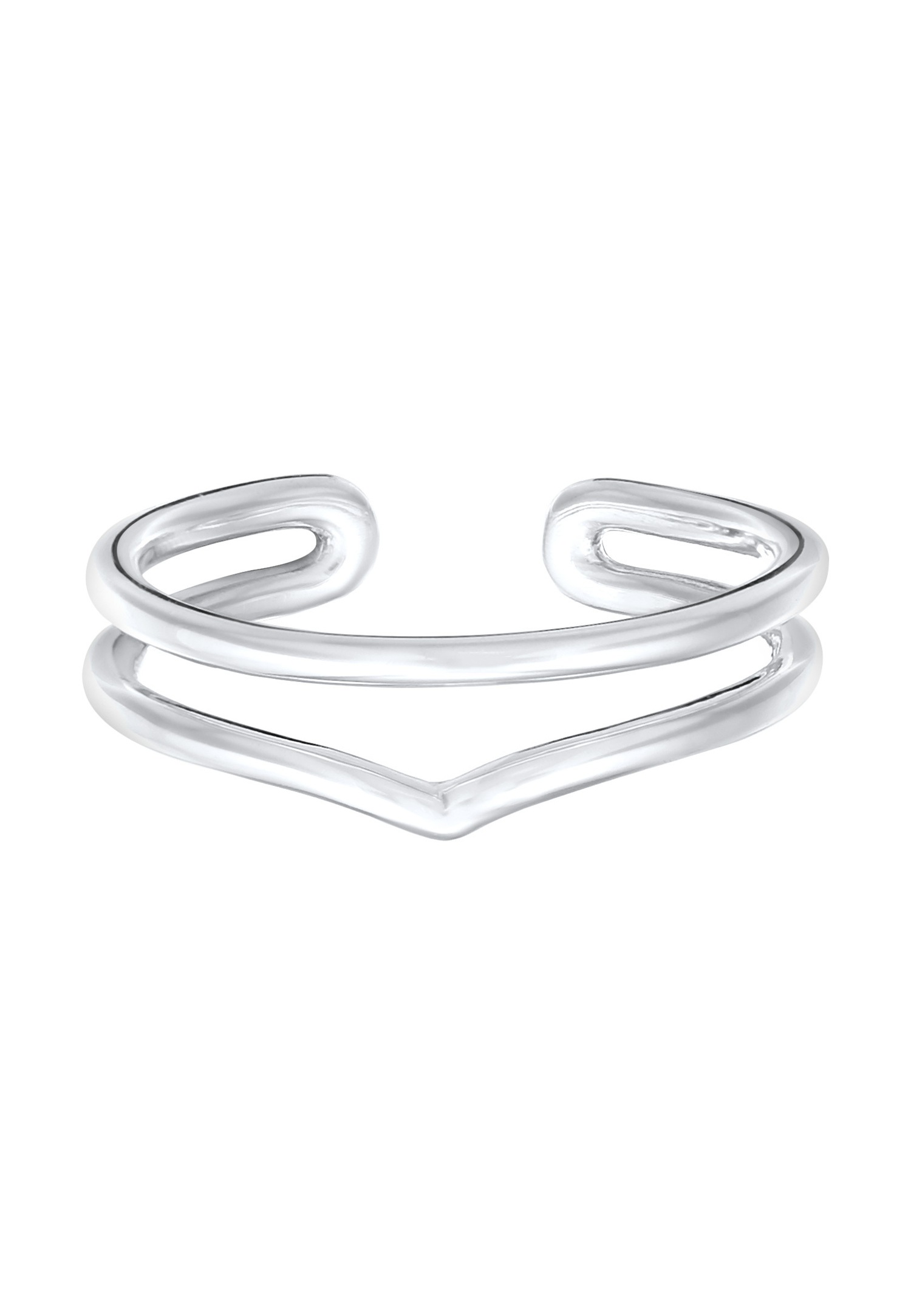 Collana da donna Elli con scollo a V e motivo geometrico, in argento sterling 925.