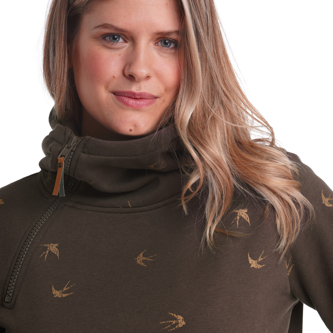 Damen Hoodie mit Schwalben-Allover