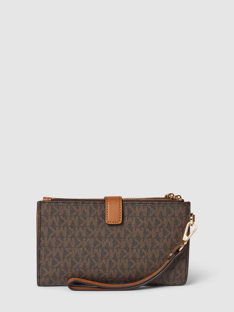 Portemonnaie mit Label-Print Modell 'JET SET' in mittelbraun