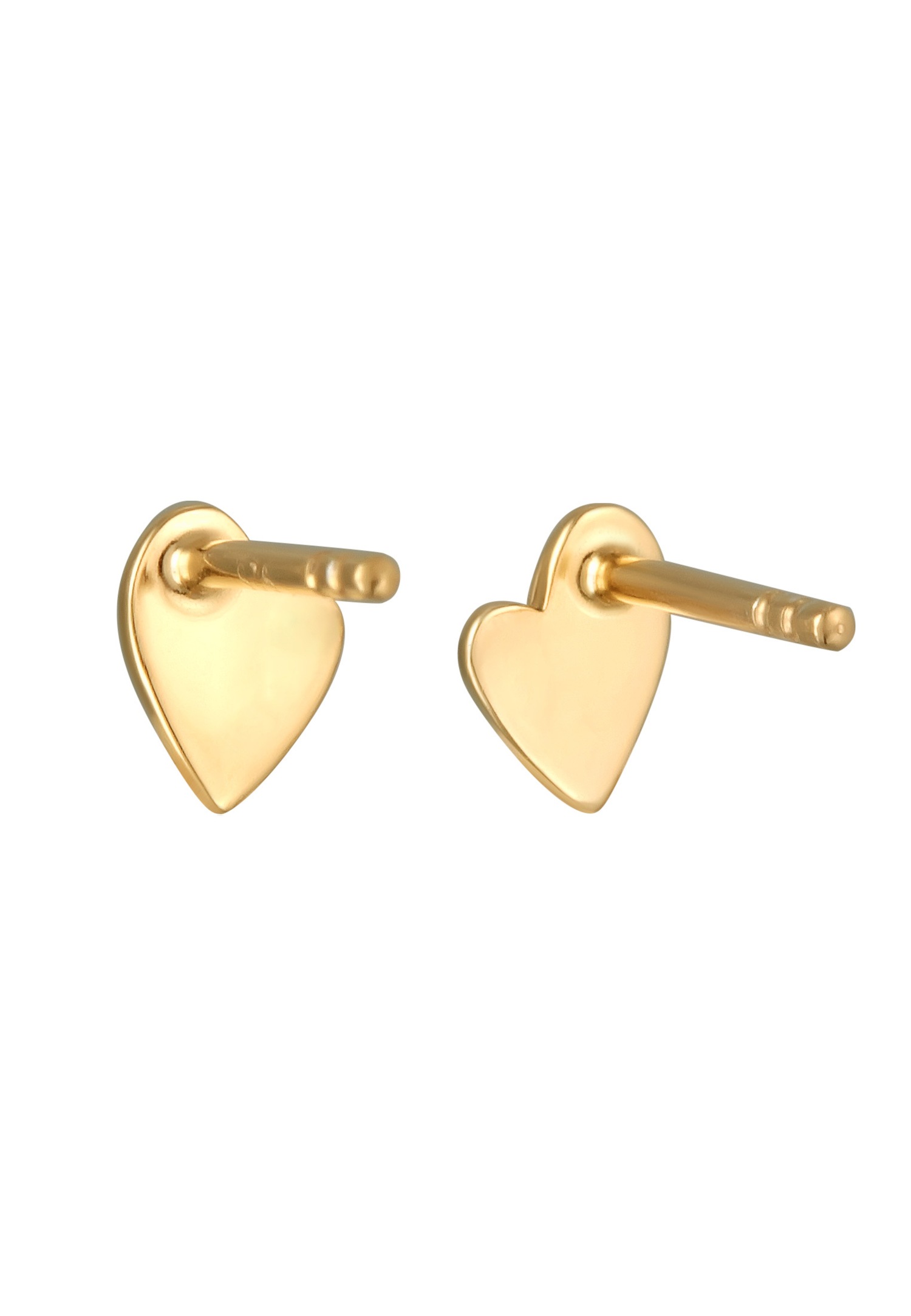Elli Women's Heart Playful Love Stud Earrings in 925 Sterling Silver Gold Plated