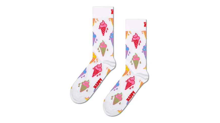 Happy Socks Unisex Socken Ice Cream White