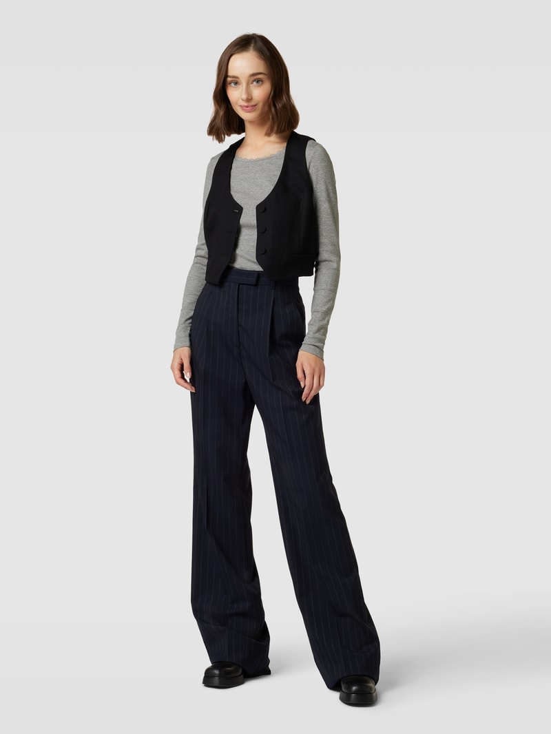 Longsleeve mit Rundhalsausschnitt in silber meliert