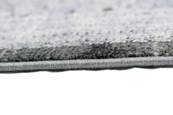 Wollteppich Wollteppich hochwertiger Teppich klassisch mit Ornamenten aus Naturfasern in grau, Teppich-Traum, rechteckig, Höhe: 7 mm, Wollteppich