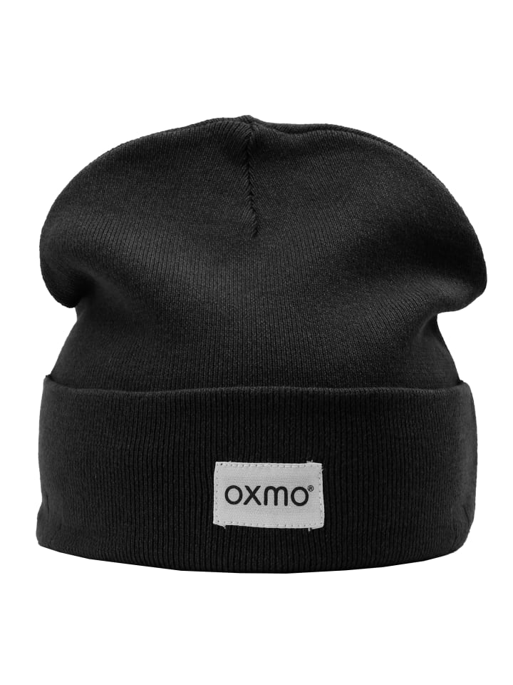 Oxmo Beanie OXBiene 21300548-ME Strickmütze mit Logobadge in Schwarz günstig kaufen onesize