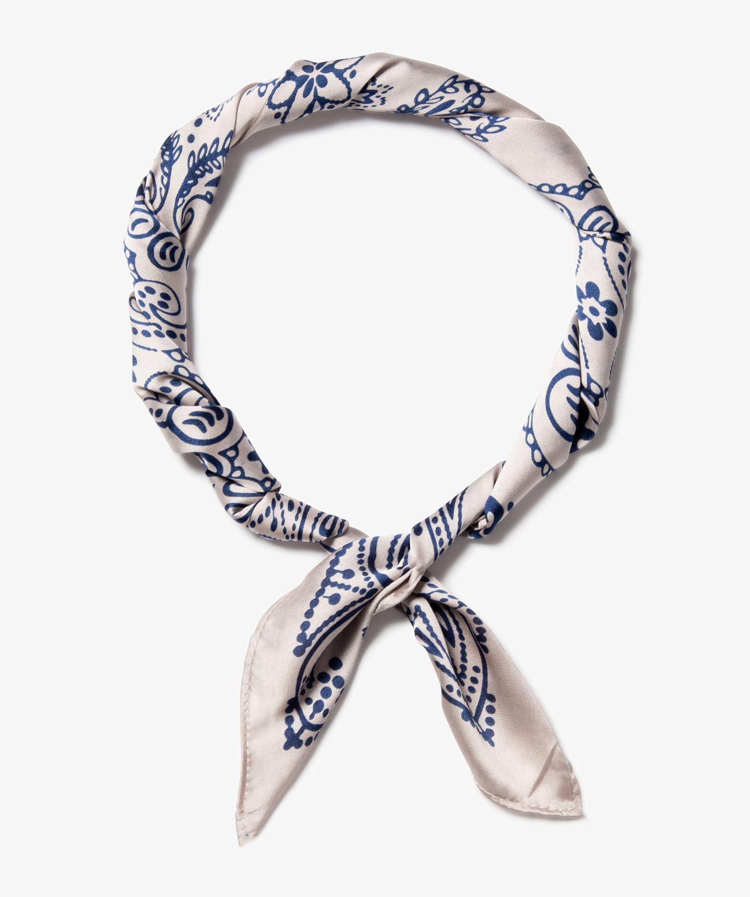 Foulard femme en satin imprimé petit format carré orange | GEMO