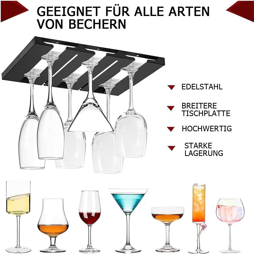 Sarfly Gläserhalter Hängende Weinglas Glaserhalter, Wand Weinglas Rack, Weinglashalter (1 St., Schrankeinsatz Gläserhalter(3 Steckplätze)