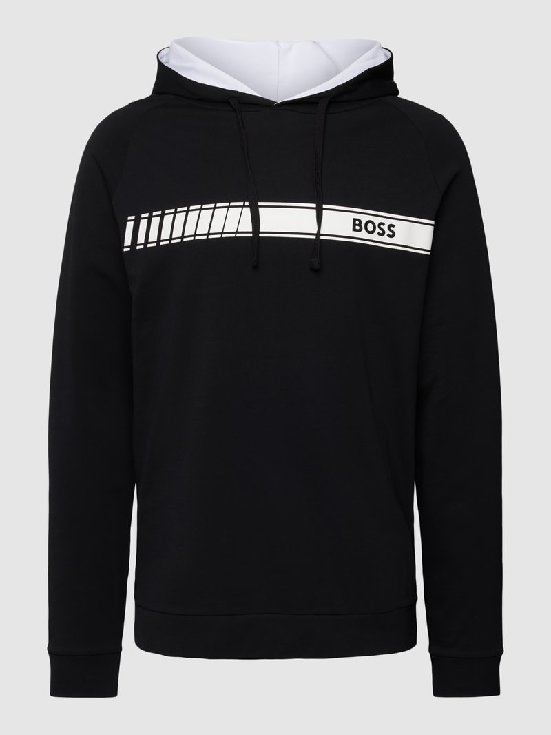 Hoodie mit Label-Print Modell 'Authentic' in schwarz