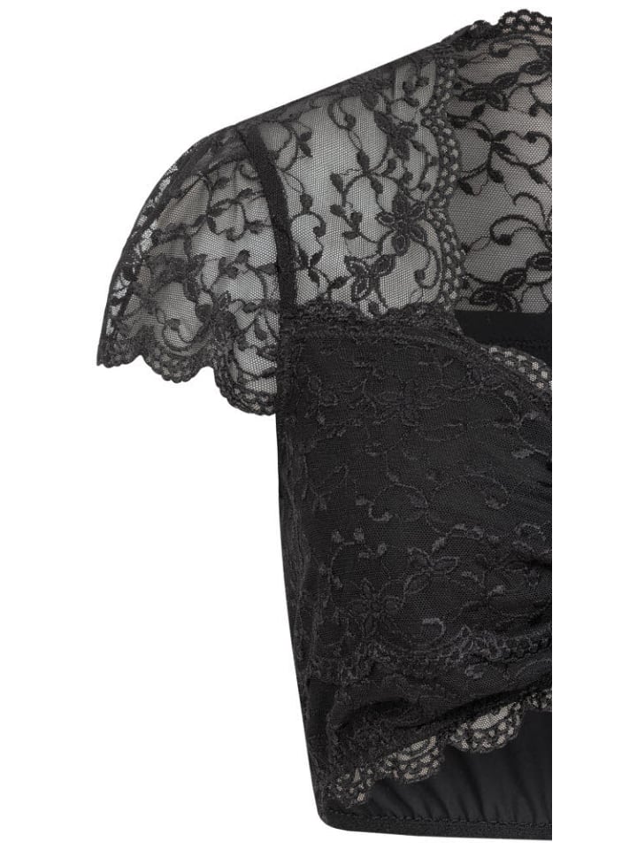 Nübler Dirndlbluse Kurzarm Lisa in Schwarz günstig kaufen 34