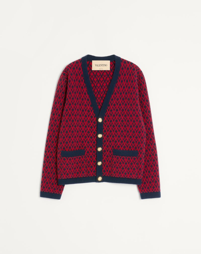 Uld cardigan med Toute La V Motiv