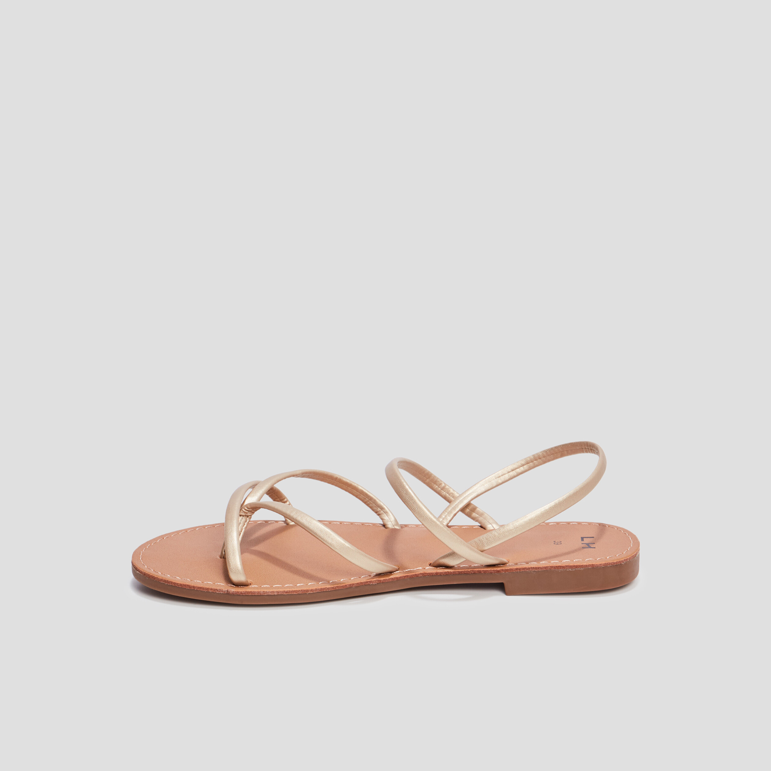 Sandales plates jaune or femme | La Halle