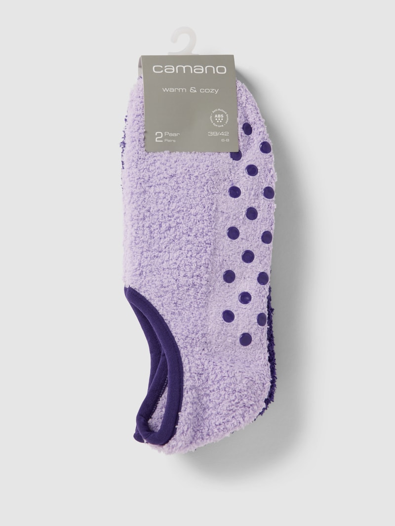Sneakersocken mit Strukturmuster im 2er-Pack in lila