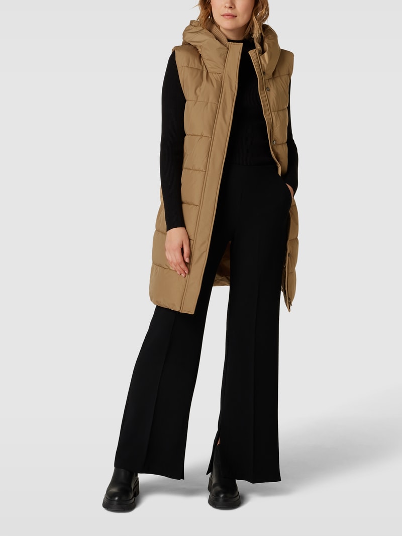 Steppweste mit Kapuze in beige