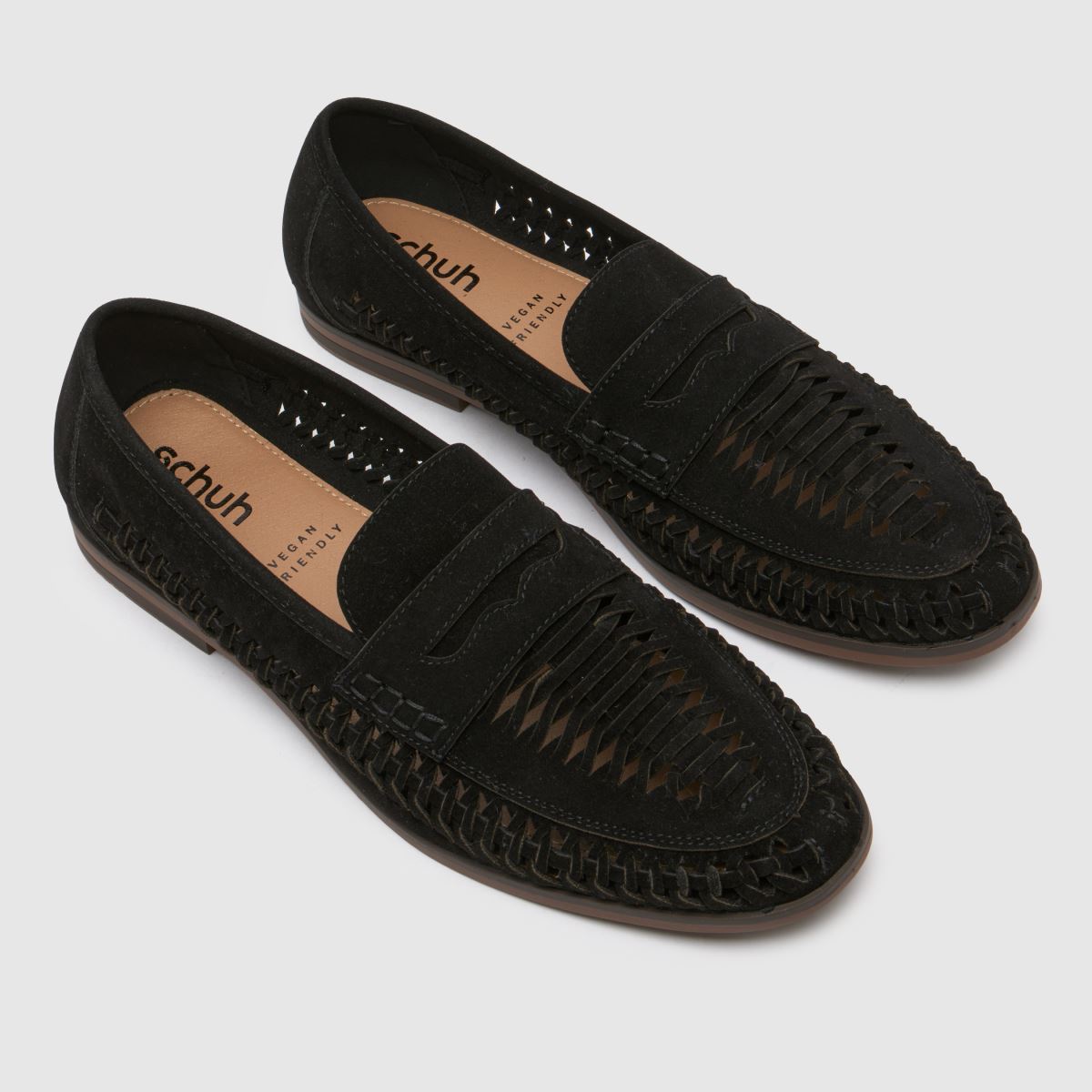 Schuh Reem szőtt mokaszin cipő fekete színben