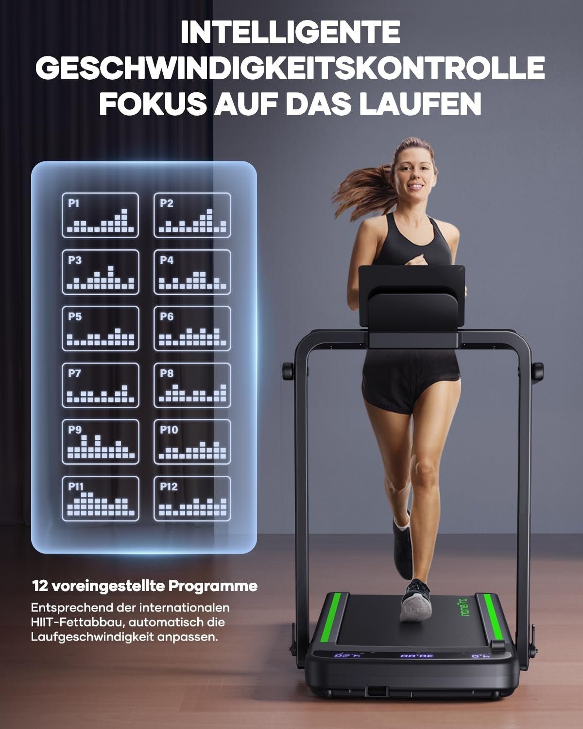 homeTro Laufband (Elektrisches Laufbänder für Zuhause, mit App-Treadmill), Walking Pad bis für Zuhause,unter dem Schreibtisch mit Fernbedienung