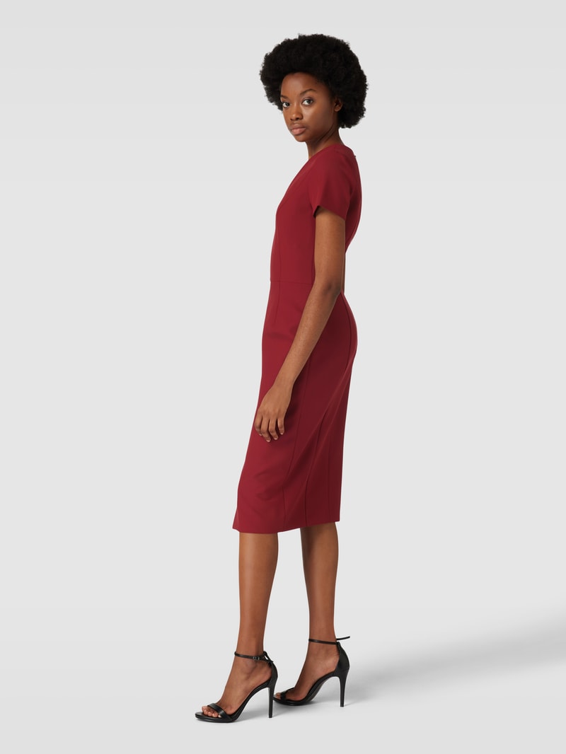 Midikleid mit V-Ausschnitt Modell 'Kalamara' in bordeaux rot