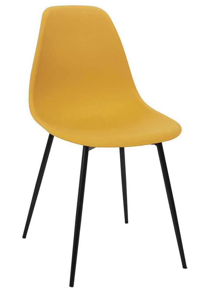 Rétro Chic Esszimmerstuhl ''Gustav'' in Gelb - (B)50,7 x (H)84,8 x (T)45,5 cm günstig kaufen onesize