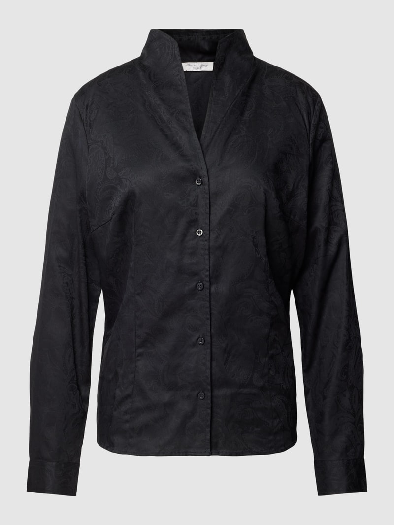Bluse mit Stehkragen in schwarz
