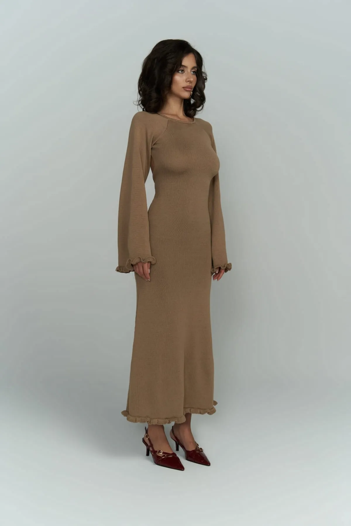 BOHEMAİ  Rückenfreies Strickkleid „Angela“ aus Nerz