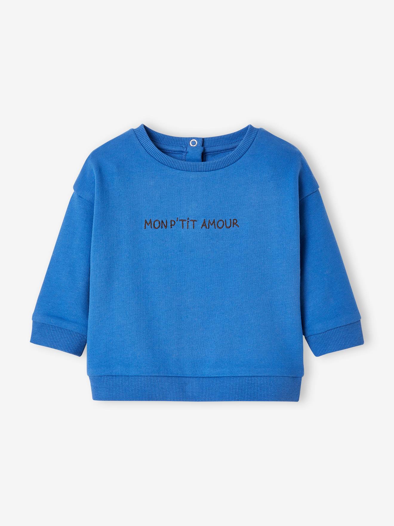 Sweat bébé en molleton personnalisable bleu roi