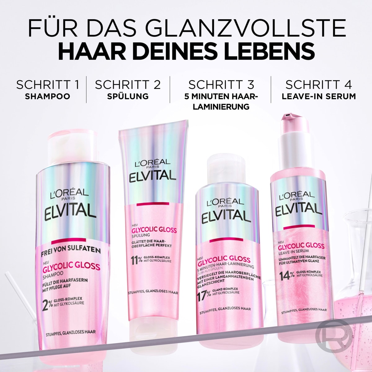 Haarkur Glycolic Gloss, 5 Minuten Haar-Laminierung, 200 ml