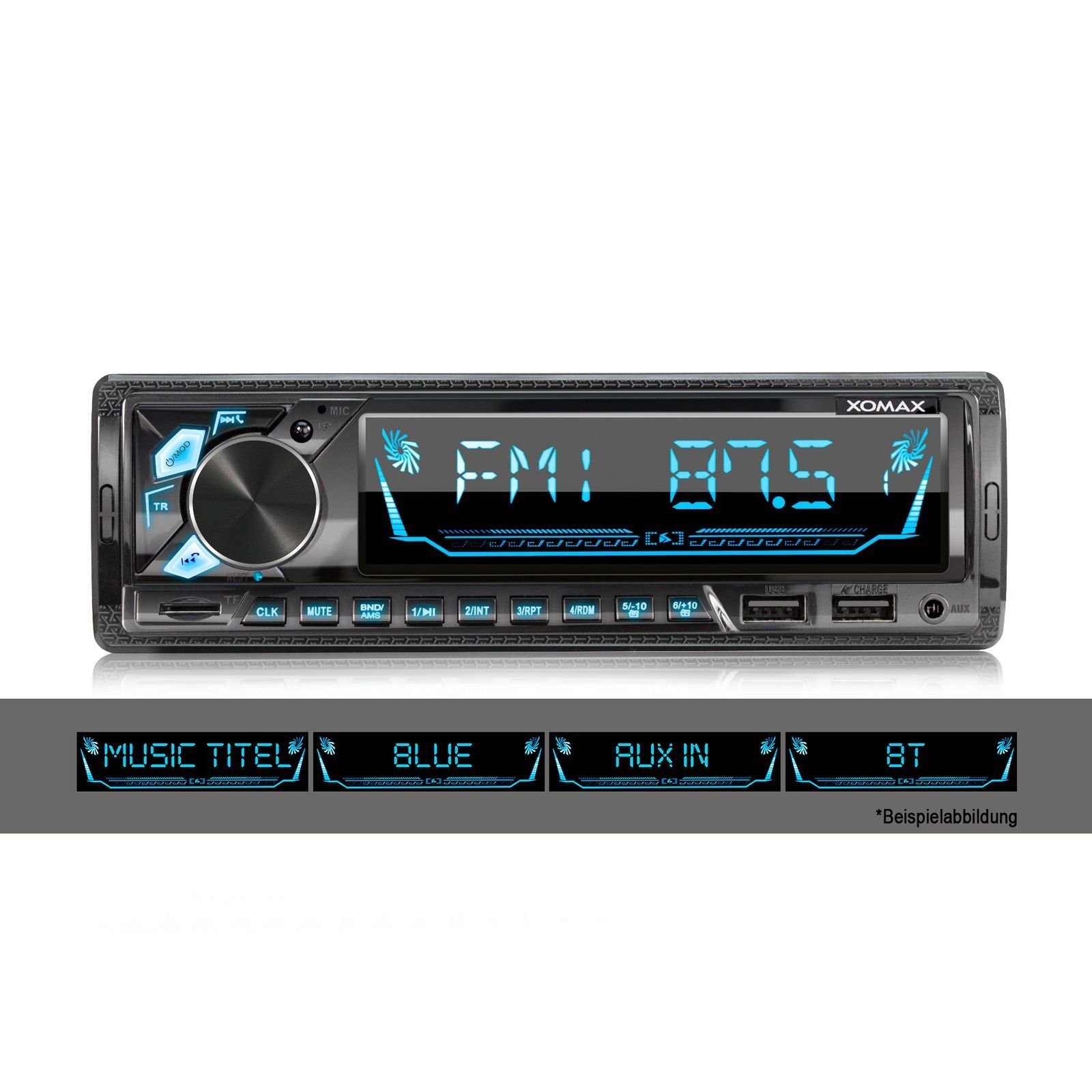 XOMAX XM-R282 Autoradio mit Bluetooth, 2x USB, SD, AUX IN, 1 DIN Autoradio