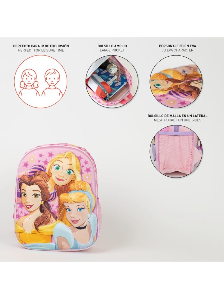 Disney Princess Kinderrucksack Disney Prinzessin 3D (H) 31 cm in Rosa günstig kaufen 31