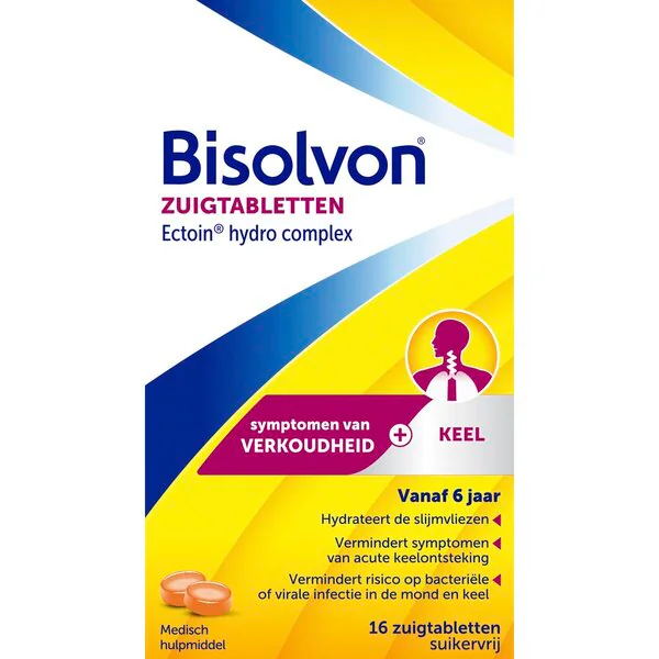 Bisolvon Ectoin Hydro Complex szopogatótabletták Orvostechnikai eszköz - 16 darab