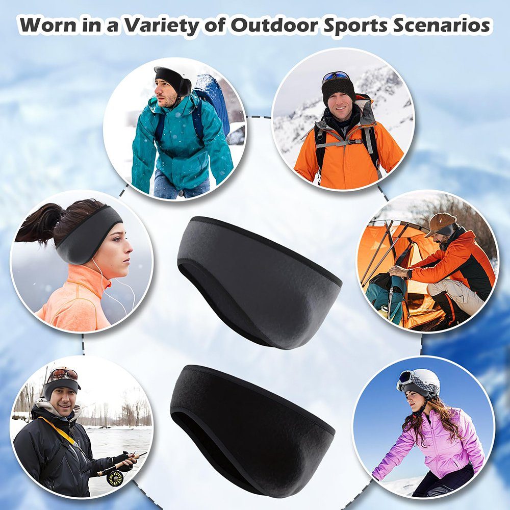 Geistesblitz Ohrenwärmer 2 Stücke Stirnband sport Winter herren Damen (2-St., for Fahrradhelm Fahrrad,Laufen,Wandern und Joggen) Ohrenwärmer Sport