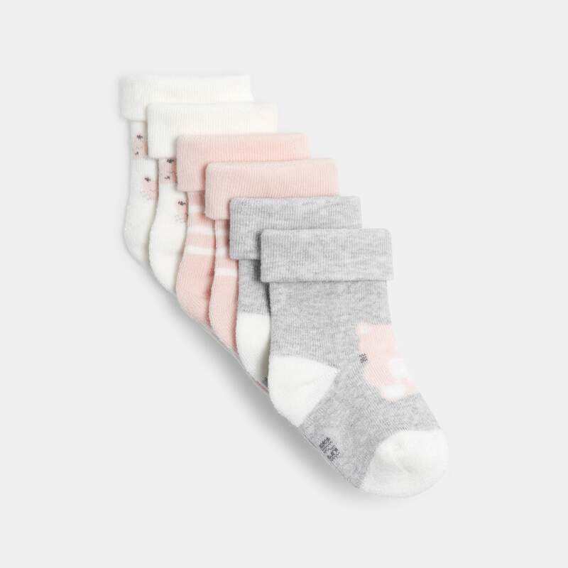 Chaussettes douces (lot de 3) roses naissance