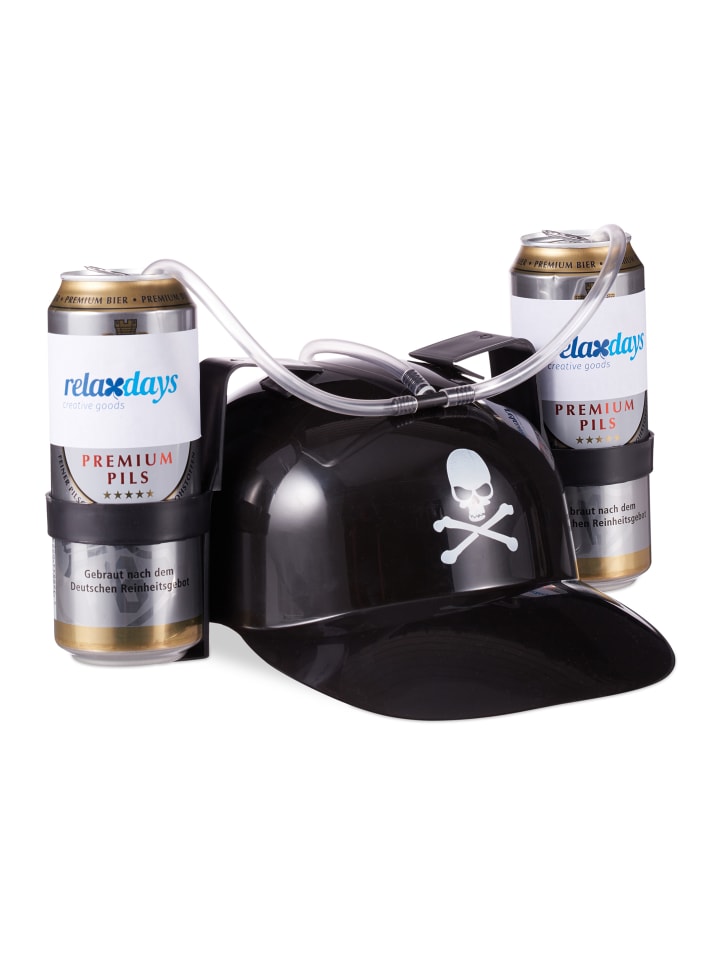 relaxdays Trinkhelm Pirat in Schwarz günstig kaufen onesize