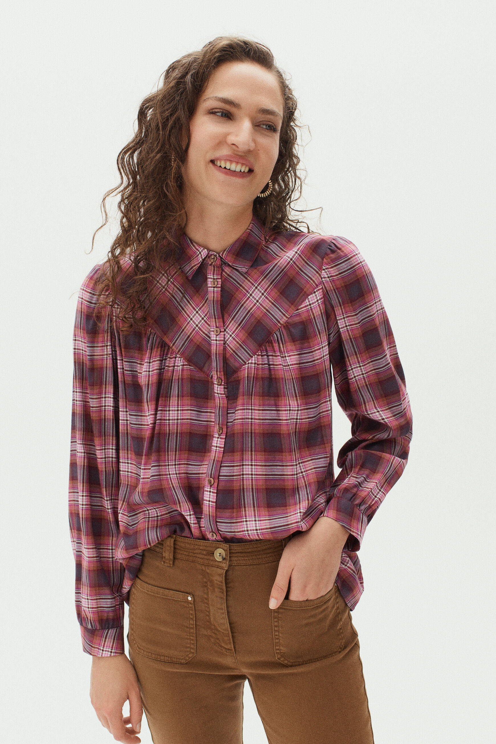 chemisier paulette rose cerise femme