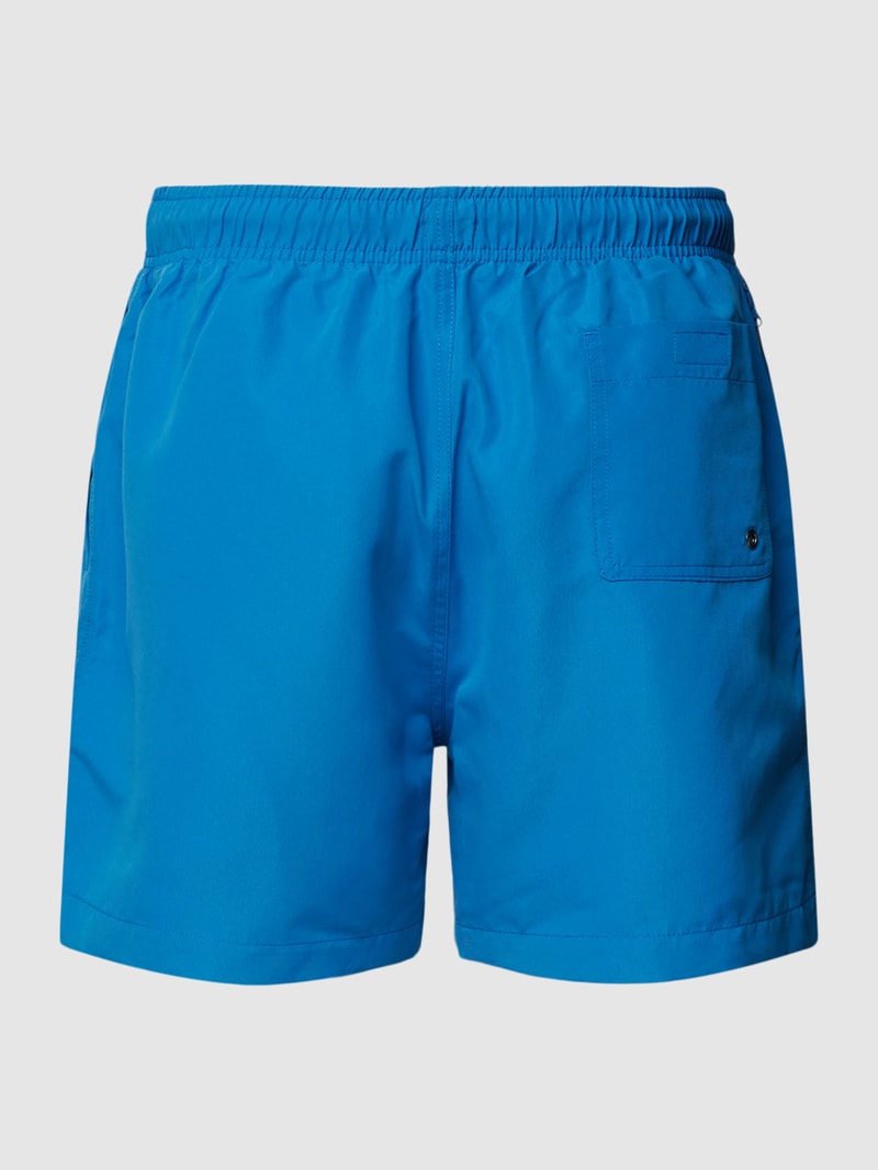 Badeshorts mit Label-Stitching in blau