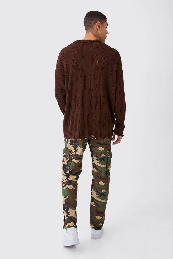 3D Camouflage Ripstop Cargo-Hose mit geradem Bein