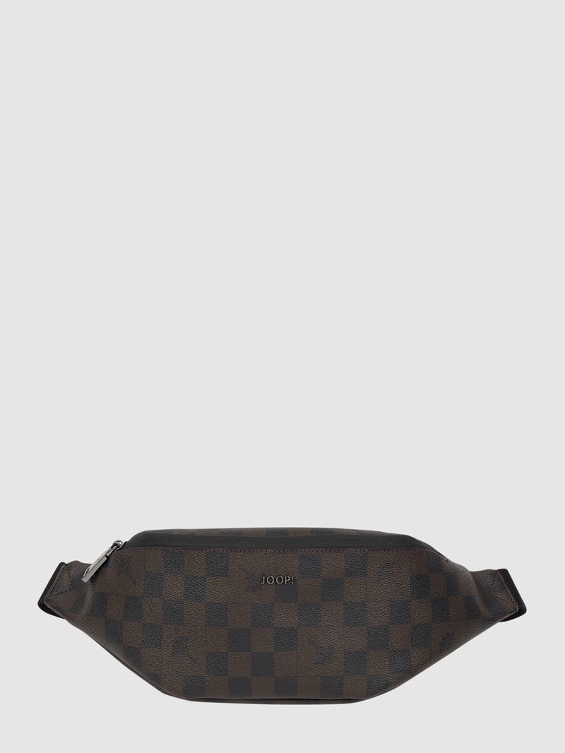 Bauchtasche mit Logo-Muster Modell 'Piazza Leo' in dunkelbraun