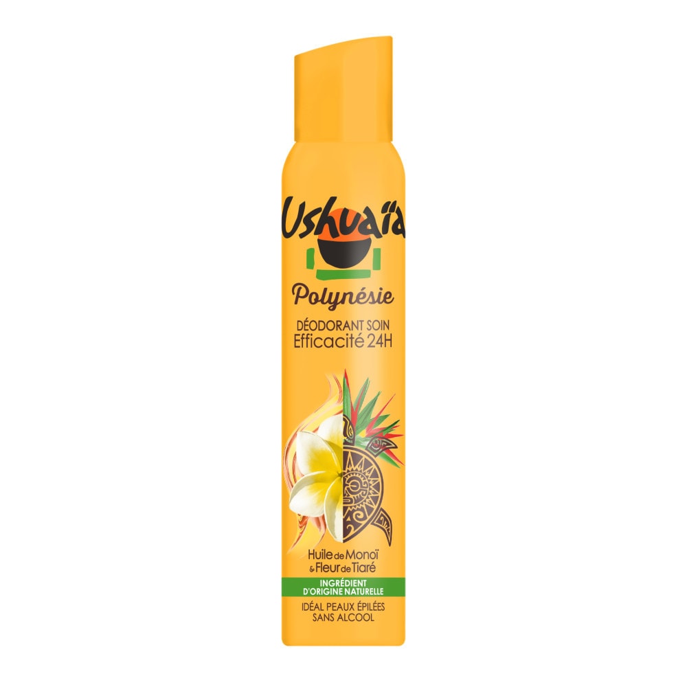 ushuaïa Rituel de Polynésie Déodorant Spray Soin Huile de Monoï & Fleur de Tiaré 24h