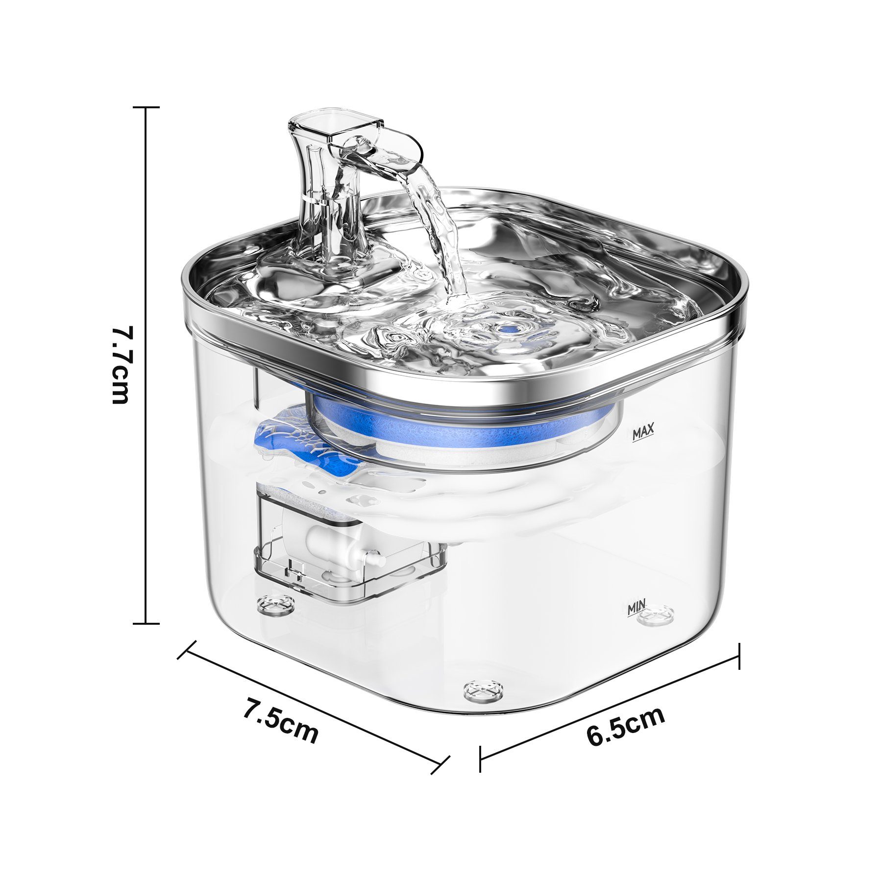 Senmudi Trinkbrunnen katzenbrunnen,Super Silent katzen trinkbrunnen,Mit Filtersatz 2 l, Geeignet für Katzen/30dB Extrem Leiser,Anzug für alle Arten von Katze