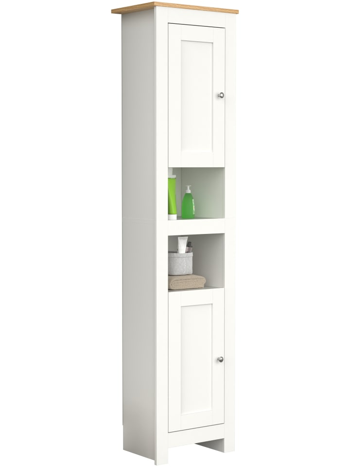 VCM  Holz Badmöbel Badschrank Hochschrank Regal Balusa in Weiß günstig kaufen onesize