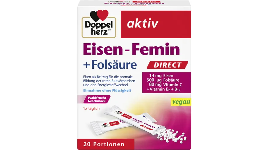 Doppelherz Eisen-Femin + Folsäure Direct 20 Portionen