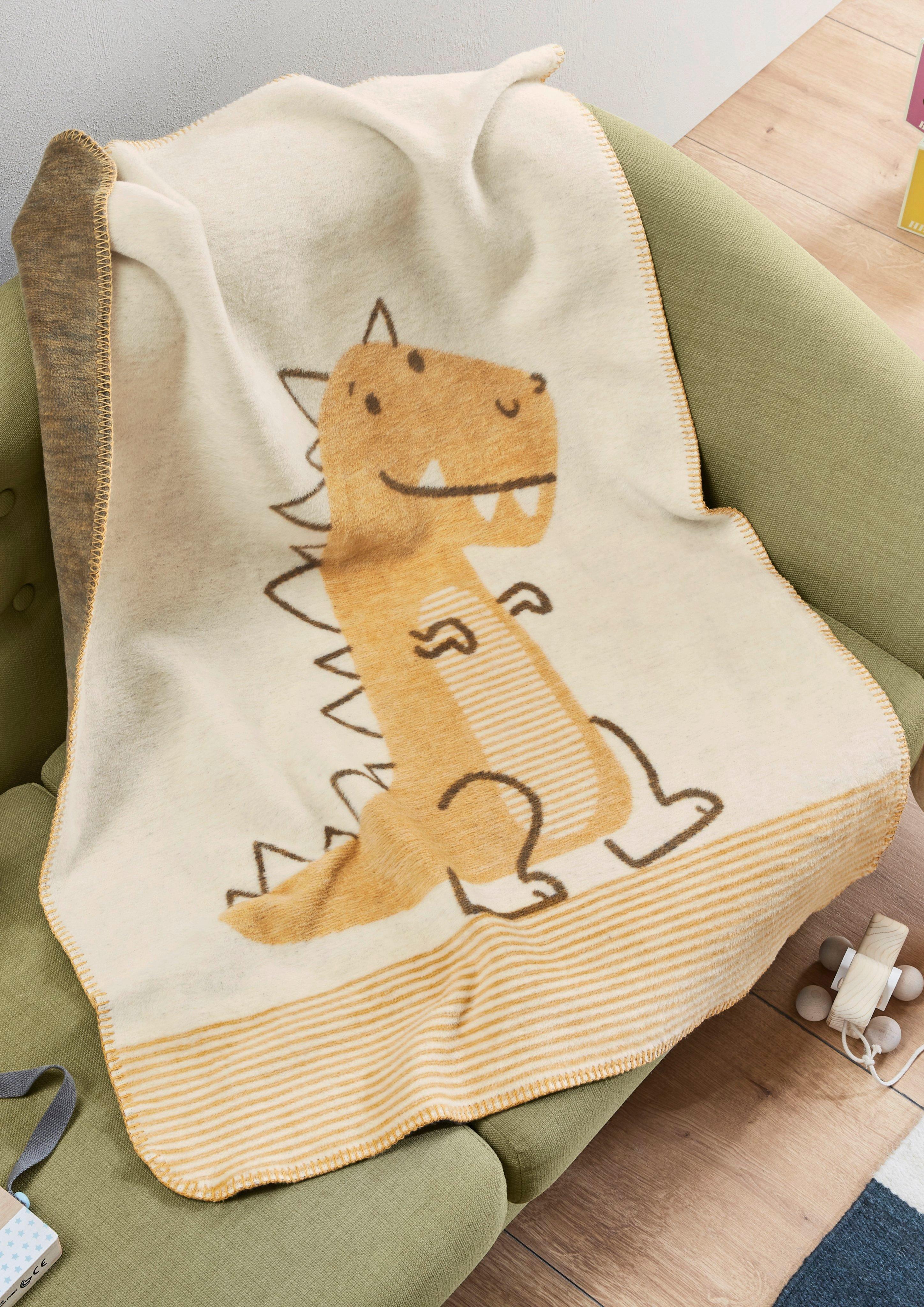Jacquard-Decke mit Dino-Motiv  6005425-390