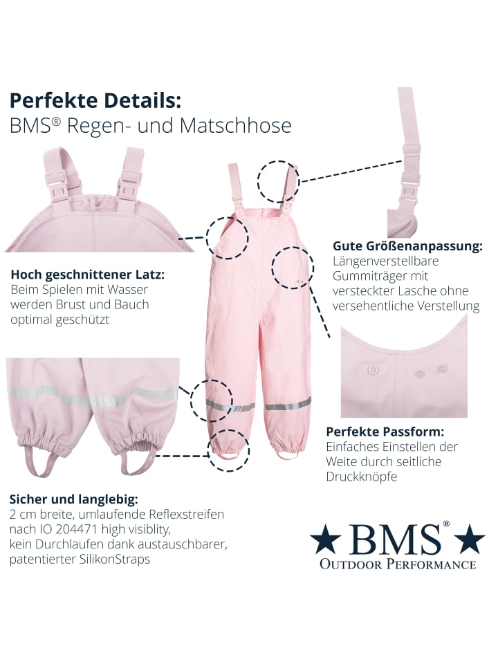 BMS Regenlatzhose 100% wasserdicht für Mädchen in rosa günstig kaufen