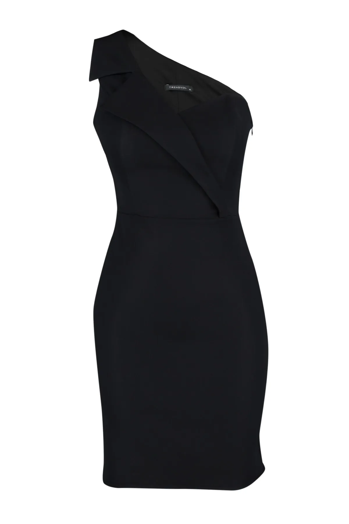 Trendyol Collection  Elegantes Abendkleid mit schwarzem Kragen und Ausschnitt TPRSS19UT0112