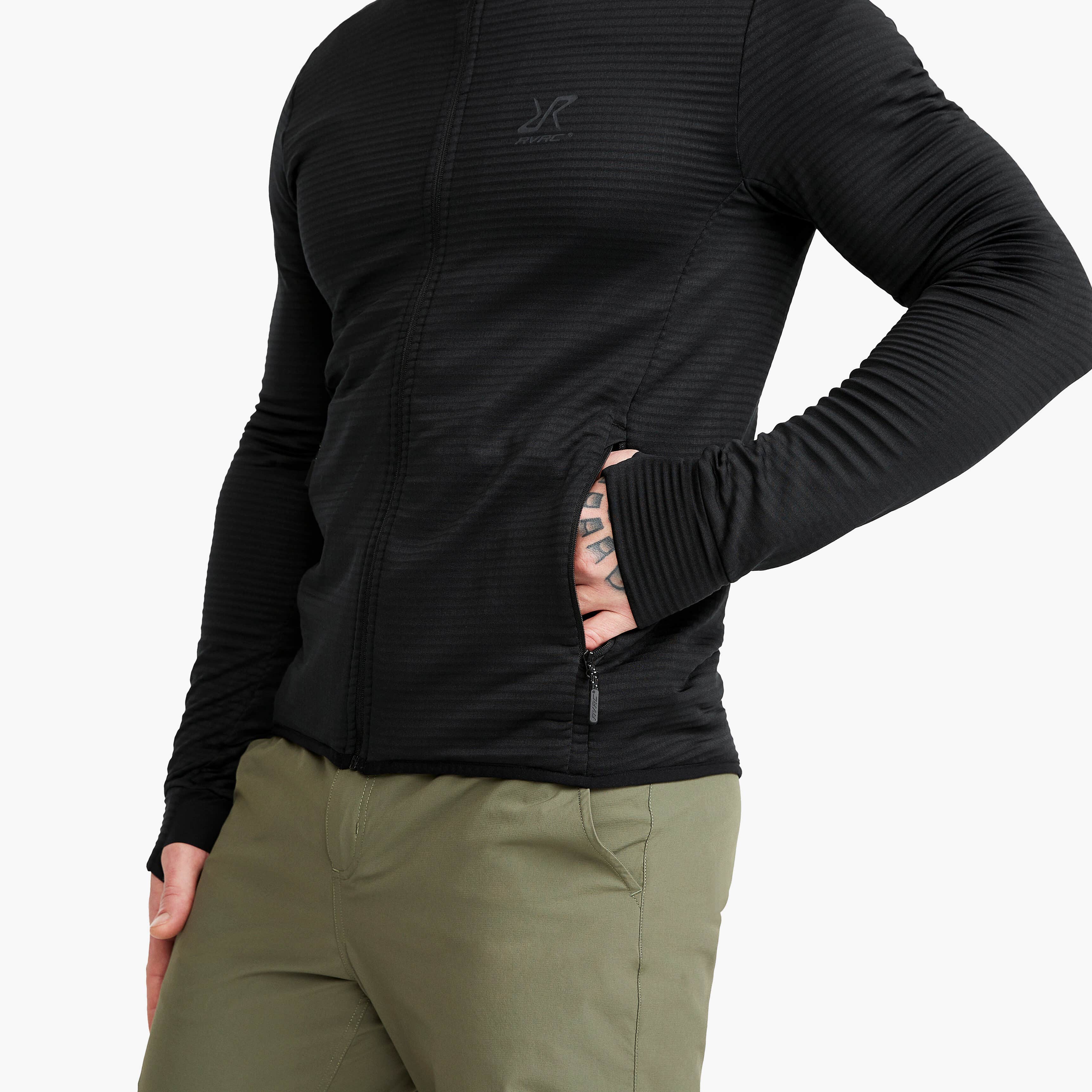 Waffle Hoodie Homme Black