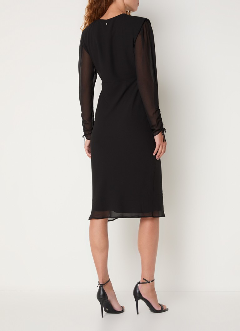 Vestido túnica midi semitransparente Denzal de HUGO BOSS con escote en forma de ojo de cerradura.