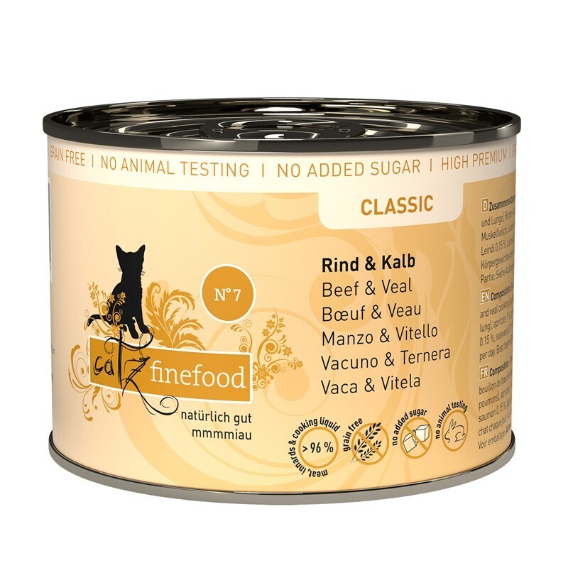 Catz finefood Nassfutter Catz finefood 6x200g No. 7 Rind & Kalb