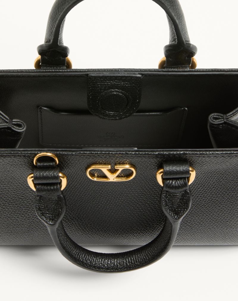 Bolsa Mini VLogo Signature em couro de bezerro granulado
